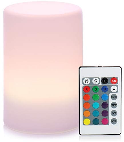 com-four® LED Tischlampe mit Farbwechsel - LED-Licht mit Fernbedienung - Nachtlicht batteriebetrieben - Dekoleuchte für innen und außen (1 Stück)