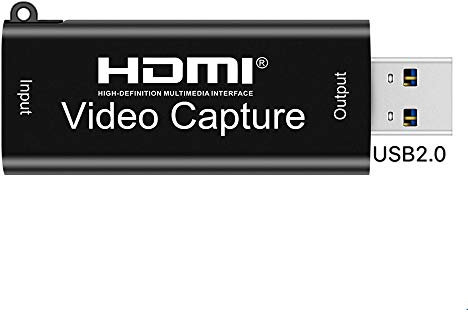 SUMPIGGER Audio Video Capture Card 4K via DSLR Portable HDMI to USB 2.0 3.0 Video Capture Device, 1080P HD Broadcast Live and Record Video Audio Grabber