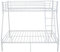 Metal Bunk Bed Triple Sleeper Single Double Triple 3 Person Metal Bed Frame (White)