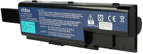 vhbw 1x Akku kompatibel mit Acer Aspire AS5520-5908, 8930G, 8935G, 8940G, 8935, 8942G, AS5720-4230 Notebook (8800 mAh, 11,1 V, Li-Ion)