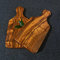 What the Art!® Olive Wood Les Jumeaux - Set di taglieri in legno d'ulivo + regalo | 23 x 10 x 2 cm | tagliere per erbe aromatiche – tagliere per il pane