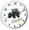 CreaDesign, Wanduhr Kinder personalisiert mit Name, Motiv Traktor, Rahmen Wanduhr weiß, Ø 19,5 cm