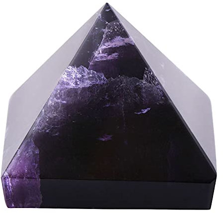 Yunxwd Amethyst-Pyramide, 3 x 2,5 cm, lila, natürliche Kristall-Pyramide, Mini-Heimdekoration, exquisiter Einrichtungsartikel, Briefbeschwerer, Geschenk für Kinder, Lernen, Malerei