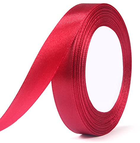 ihaspoko Polyester Satinband, 15 mm x 22 m Dekoration Geschenkband für Heimwerkerkunst handwerk, Geschenk Verpackung, Schleifen, Hochzeitsdekoration (Weinrot)