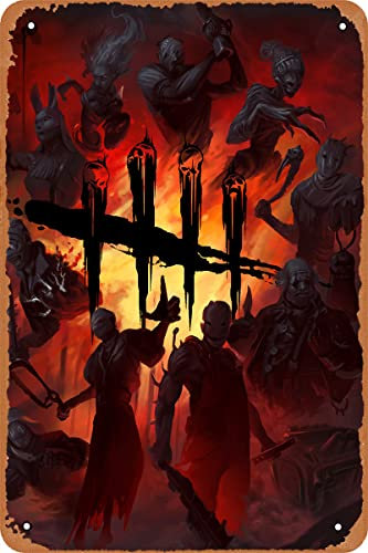 Whiasegry Dead by Daylight Game Poster Blechschild Vintage Wandkunst Dekoration Metall Poster 20,3 x 30,5 cm