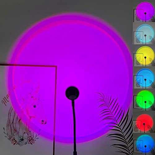 Mini lampada arcobaleno al tramonto, lampada proiettore arcobaleno, luce notturna d'atmosfera, luci di sfondo per la fotografia(Colorful)