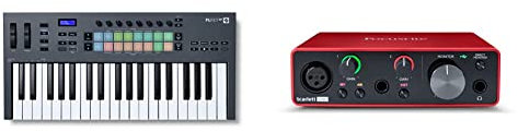 Novation FLkey 37 MIDI-Controller-Keyboard – Nahtlose Integration in FL Studio mit Akkord- und Skalenmodus & Focusrite Scarlett Solo 3. Gen USB-Audio-Interface-Bundle für Gitarristen