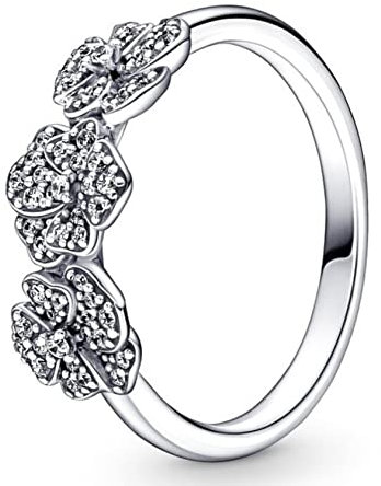 WEITING Triple Pansy Flower Ring For Women Wedding Party Europe Fashion Jewelry