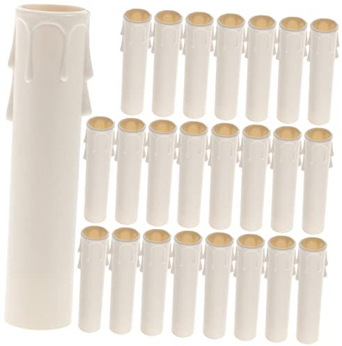 Angoily Pièces Larme Bougie Tube Lumière Prise De Luminaire Douille Bougie Douille Couvre Remplacer E14 Ampoule Blanche Pp