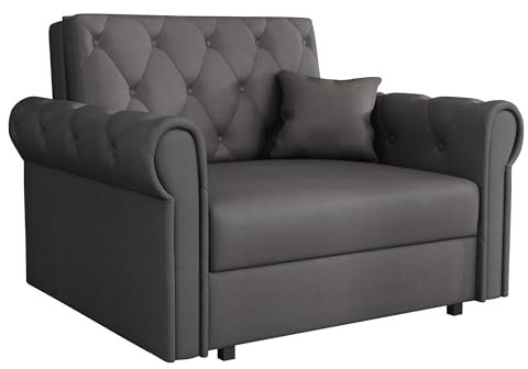 Mirjan24 Sofa Viva Roma I mit Schlaffunktion, einsitzer Polstersofa mit Bettkasten, Schlafsofa, Bettsofa inkl. Kissen, Wohnlandschaft, Farbauswahl (Kronos 22)