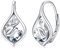 April Geburtsstein Ohrringe 925 Sterling Silber Ranke Leverback Ohrringe für Frauen Geburtsstein Creolen Schmuck für Frauen (Bergkristall)