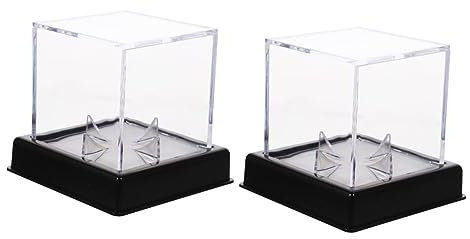 Toddmomy 2sätze Baseball Vitrine Transparent Mit Schwarzem Sockel Schutzbox Für Softball Und Andere Bälle Für Präsentation Von Sport-erinnerungsstücken