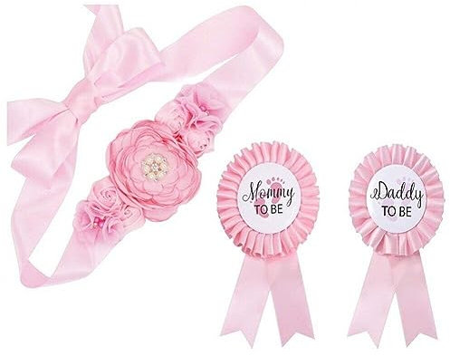 Luxylei 3 Stück „Mummy to Be“-gürtel, „Daddy to Be“-Abzeichen-Corsage, Babyshower, Junge Und Mädchen, Zubehör Für, Babyparty