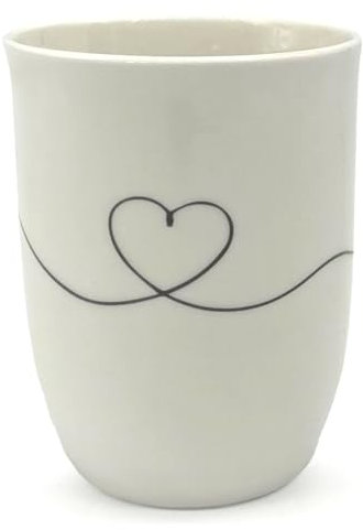 Mea-Living Tasse mit Henkel HERZ, 500ml, Becher mit Spruch, Geschenkidee für beste Freundin, Spruchtasse