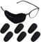 CREATCABIN 12 Cache-Œil Lunettes Patch Yeux Paresseux Amblyopie Strabisme Patch Yeux Médical Textile Cache-Œil Réutilisable pour Couvrir L'Œil Gauche Droit pour Adultes Tout-Petits Noir 10x5cm