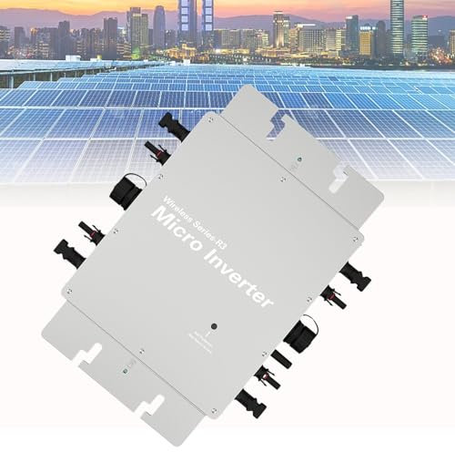 YMAOMAO Micro-onduleur 1600 W Micro-onduleur Solaire IP65 Contrôle WiFi Auto-Refroidissement 120 230 V Identification Automatique Onduleurs étanche IP65 Alliage d'aluminium pour Toit extérieur