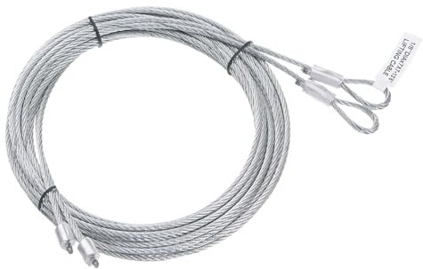 sourcing map 2 cavi da 4 m per porta del garage, diametro 3 mm, cavo a molla in acciaio zincato