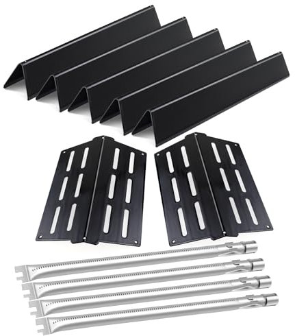 Dictirdy Porzellanemaillierte Flavorizer Bars 44,5 cm 4 Brenner-Röhren 62752 Hitzeschutz-Grill-Ersatzteile für Weber Genesis 300 Serie mit Frontsteuerung 7620 E310 E320 EP330 S-330 7621