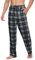 Ekouaer Pyjama Herren Weich Schlafhose Sommerhose Herren Kurz Loungewear mit Taschen Long Relaxhose Freizeithose Schwarz Weiß XXL