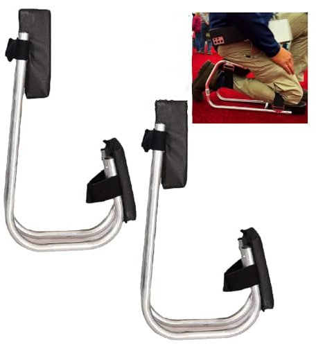 PTNQAZ Lot de 2 genouillères pour le jardin - Protège les genoux, le dos, la taille, le travail - Outils de jardinage - Libérez vos genoux - Parfait pour les jardiniers - Support en acier inoxydable -