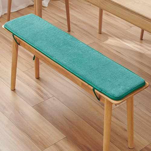 AmphaDeco Bankkissen Bankauflage Outdoor, Waschbare rutschfeste Sitzauflage Bank, Gartenbankauflage Sitzkissen Sitzpolster Bank,Dark Green,40x120cm