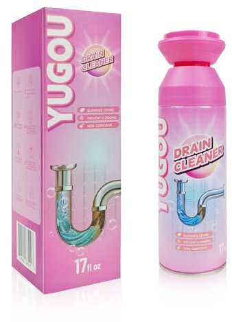Yugou Foaming Drain Cleaner, Sink Cleaner and Deodorizer, Drain Clog Remover for Kitchen Sinks, Shower Drains, Tubs (1pcs)