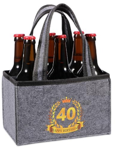 Anicy Geschenk 40 Geburtstag Männer und Frauen, Geschenke für Männer Geburtstag, Männerhandtasche Bier, Flaschentasche 6 Flaschen, Bierträger für Bierliebhaber