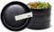 igunja Steingut Geschirrset Premium Qualität außen matt innen glossy modernes Geschirr Spülmaschinenfest Kratzfest stylishes Design beige Tafelservice Essgeschirr Teller Set (Schwarz, XL Bowls)