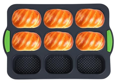 KITDAHOM Silikon Baguette Backform – Brötchen backform – Brötchenbackformen – antihaftbeschichtet – 9-Slot-Design – ideal für Baguettes, Brötchen, Hotdogs, perfekt für das Backen zu Hause