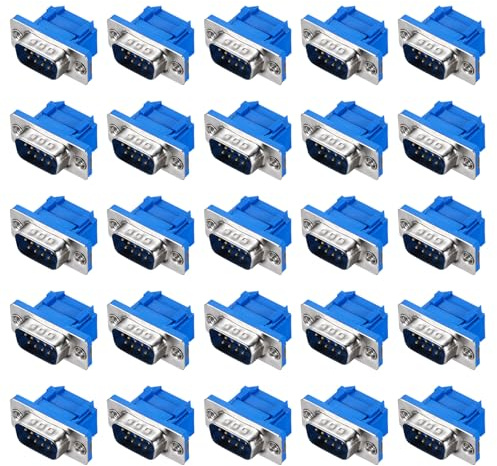 QUARKZMAN 25 Stück D-SUB Steckverbinder, DIDC-9 Stecker Drahtpress Breakout Connector 9-poliger Klemmenanschlus für Mechanische Ausrüstung CNC-Computer, Blau