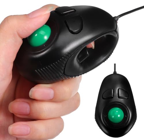 Mikikit Mini ratón Trackball 2.0 4D Trackball con cable portátil para portátil/escritorio