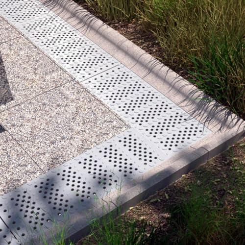 Griglia di drenaggio per vialetti con design a foro rotondo, per cordoli in calcestruzzo, a canale lungo, ideale per fabbriche e fattorie (larghezza 31 cm x altezza 30 cm)