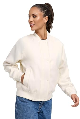 MARIKOO Damen Jacke (XS-XXL) - Übergangsjacke im College Bomber Jacken Style, mit Rippenbündchen, Warme Jacke Frauen - N054