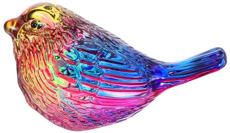 RORPOIR Glasdekorationen Vogelfigur Briefbeschwerer Aus Glas Schreibtischornament Tropische Vogeldekoration Miniatur-glastiere Heimdekor