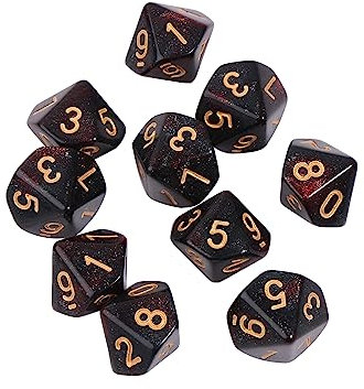 10pcs Polyedrische 10 Seitige Würfel D10 Dices RPG Brettspiel Requisiten Tabletop Game Liefert Doppelfarben Würfel.