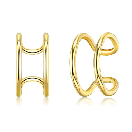Tolldek Gelbgold 18 Karat Ohrringe Echt Goldschmuck, Geometrie Ohrklemme, Au 750 Ohrstecker Damen Echt Goldschmuck