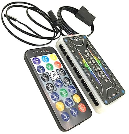 KONTONTY Argb Hub Controller RGB Steuergerät für PC Fernbedienung für Argb LED Streifen und Lüfter für Gaming und DIY Projekte