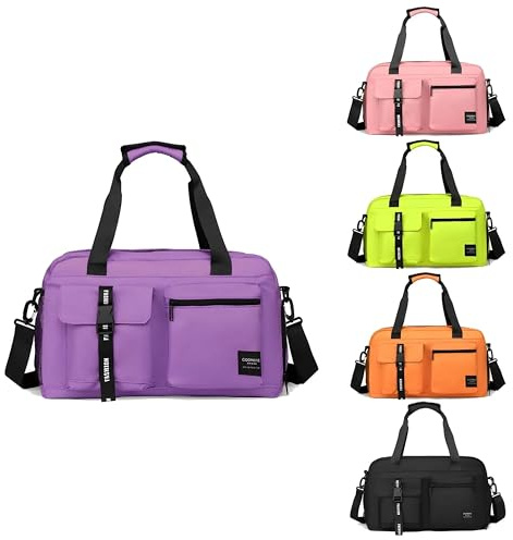 Sporttasche 32L, robuste Gym Bag aus Oxford-Stoff mit Nass-/Trockentrennung und Schultergurt, perfekt für Fitness, Reisen und Training Lila