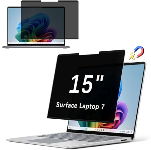 NicMool Magnetic Privacy Screen for 15 inch Surface Laptop 7, Microsoft Laptop Screen Protector, Anti Glare Blue Light Scratch Privacy Filter Protector for Microsoft Surface Laptop 7 (15 inch)