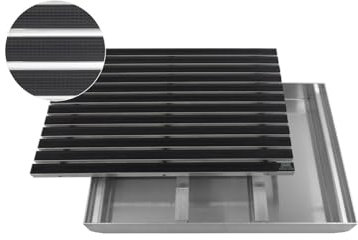 EMCO Eingangsmatte DIPLOMAT Gummi mit ALU Bodenwanne Fußmatte Schuhabstreifer Schmutzmatte, Größe:600 x 400 mm