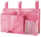 Caddy Hanging Organizer Bedside Storage Bag, 600D Oxford Cloth with Hook&Loop Fastener for Bunk and Hospital Beds,Dorm Rooms Bed Rails(8 Pockets) (Pink)