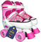 Best Sporting Rollschuhe Kinder Mädchen I Rollschuhe größenverstellbar 36-39 I robuste Inliner für Jugendliche mit Bremse I rosa - weiß I Rollerskates Schuhe Kinder I Inliner mit 4 Rollen