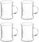 Lucenté Set of 4 Smilla Glass Coffee Cups 330ml / 33cl / 11 fl oz - Durable Heat Resistant Borosilicate Glass - Dishwasher Safe - Suitable for Domestic, Commercial and Catering Environments.