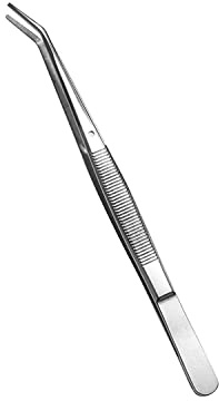 Pinzas de acero inoxidable, con punta serrada curvada, multiusos, pinzas para máquina de coser, pinzas para reparación de manualidades (1)