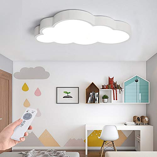 ENXING LED Deckenlampe Kinderzimmerlampe Deckenleuchte Weiße Wolken Jungen Und Mädchen Dimmlüster Deckenspot Baby Lampe Licht Schlafzimmer Umgebung Für Cartoon Deckenbeleuchtung Lampeschirm,Dimming