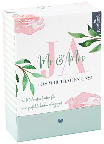 goldbuch 10347 Meilensteinkarten Los, wir trauen uns, Serie LieblingsDINGE by goldbuch, 34 Karten aus Papier mit Kunstdruck Motiven, Fotokarten zur Hochzeit, Erinnerungskarten ca. 14 x 19,5 cm