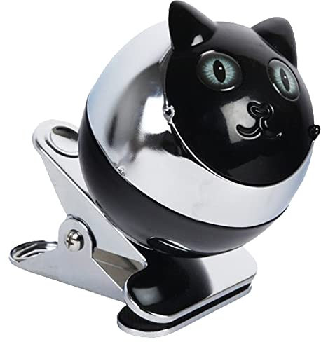 Aschenbecher mit Klemmfunktion Katze Windaschenbecher Klemmaschenbecher Metall Ascher Kippaschenbecher (Schwarz)