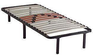 Sommier Céleste 90x200 cm, Cadre à Lattes 1 place, 8 Curseurs de Fermeté Ajustables, Structure Métallique avec 18 Lattes en Bois, Avec Pieds, Confort Ergonomique, Compatible Cadre de Lit