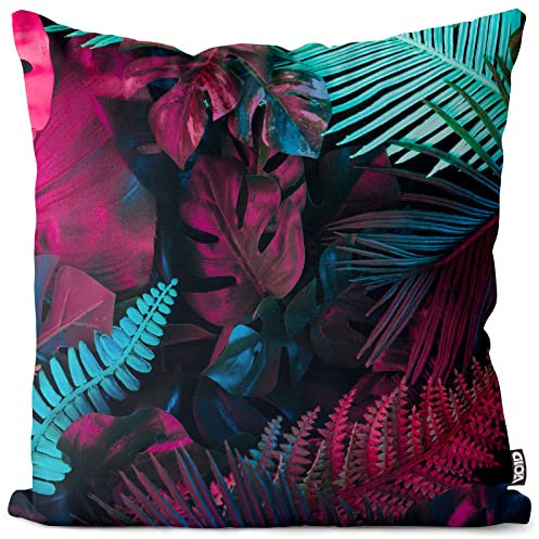 VOID Pink Türkis Palmen Kissenbezug Kissenhülle Sofakissen Kissen Deko Outdoor-Kissen Dekokissen, Kissen Größe:40 x 40 cm