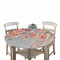 Chickw1 Tischdecke Runde Wasserdicht Abwaschbar Blumenmuster Tischschoner Elastische Kante, Tischtuch aus Polyester für Küche, Esszimmer, Garten, Balkon (Pfirsichblüte,180cm)